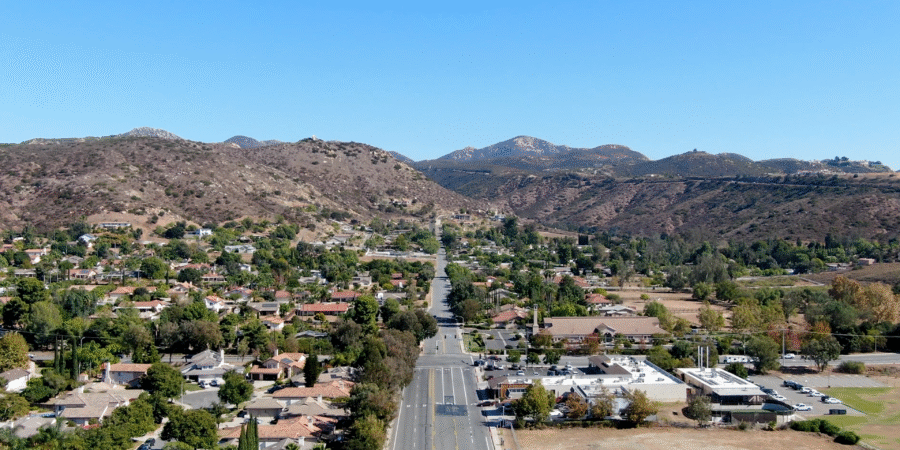 Drone View Of Poway California